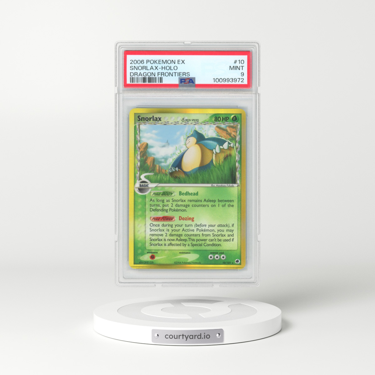 2006 Pokémon EX Dragon Frontiers #10 Snorlax - Holo (PSA 9 MINT)