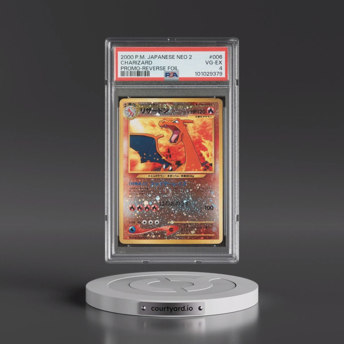 2000 Pokémon Neo 2 Promo #006 Charizard - Reverse Foil (PSA 4 VG-EX)