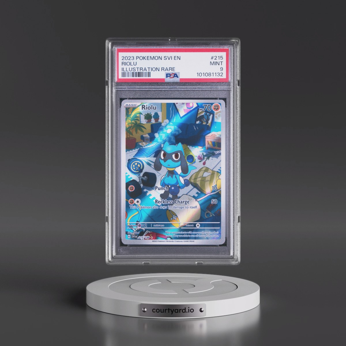 2023 Pokémon Svi EN-Scarlet & Violet #215 Riolu - Illustration Rare (PSA 9 MINT)