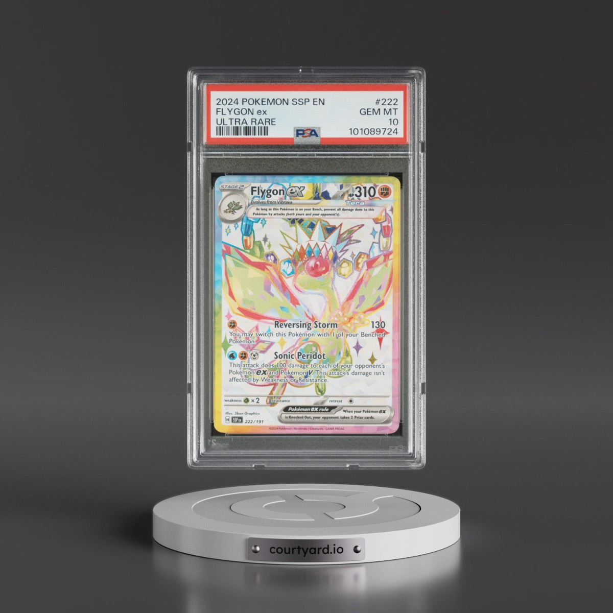 2024 Pokémon Ssp EN-Surging Sparks #222 Flygon EX - Holo Ultra Rare (PSA 10 GEM MINT)