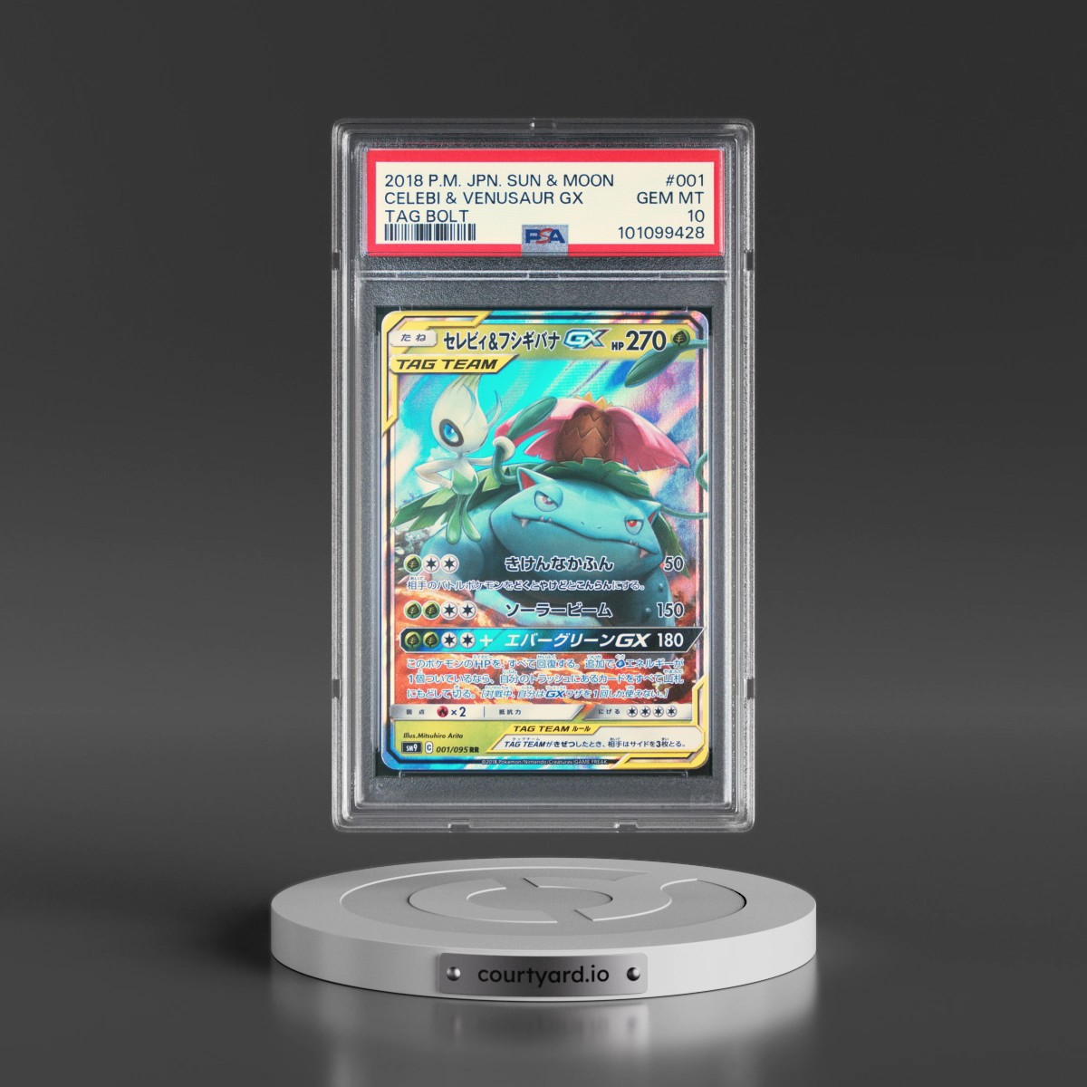 2018 Pokémon Sun & Moon Tag Bolt #001 Celebi & Venusaur GX - Holo (PSA 10 GEM MINT)