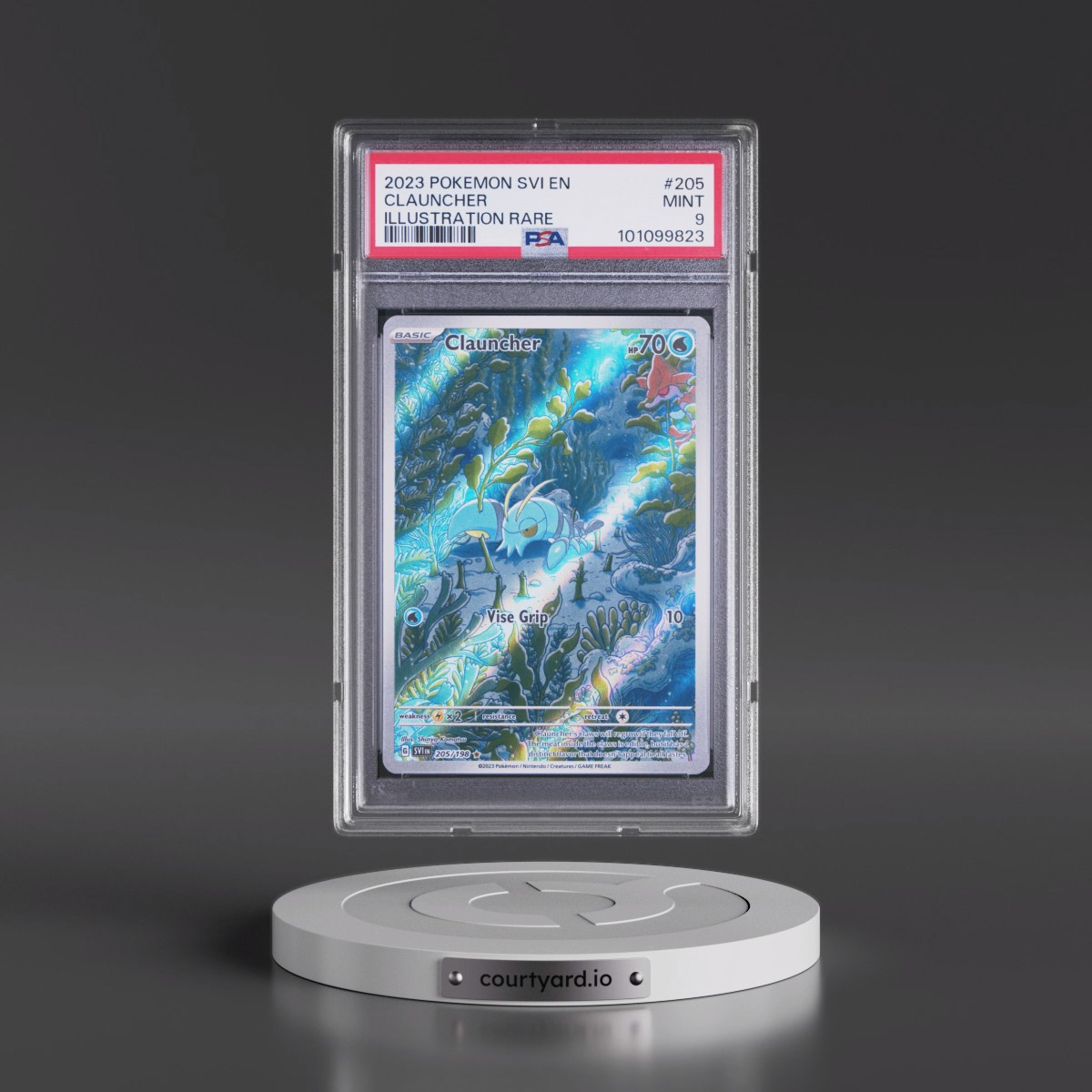 2023 Pokémon Svi EN-Scarlet & Violet #205 Clauncher - Illustration Rare (PSA 9 MINT)