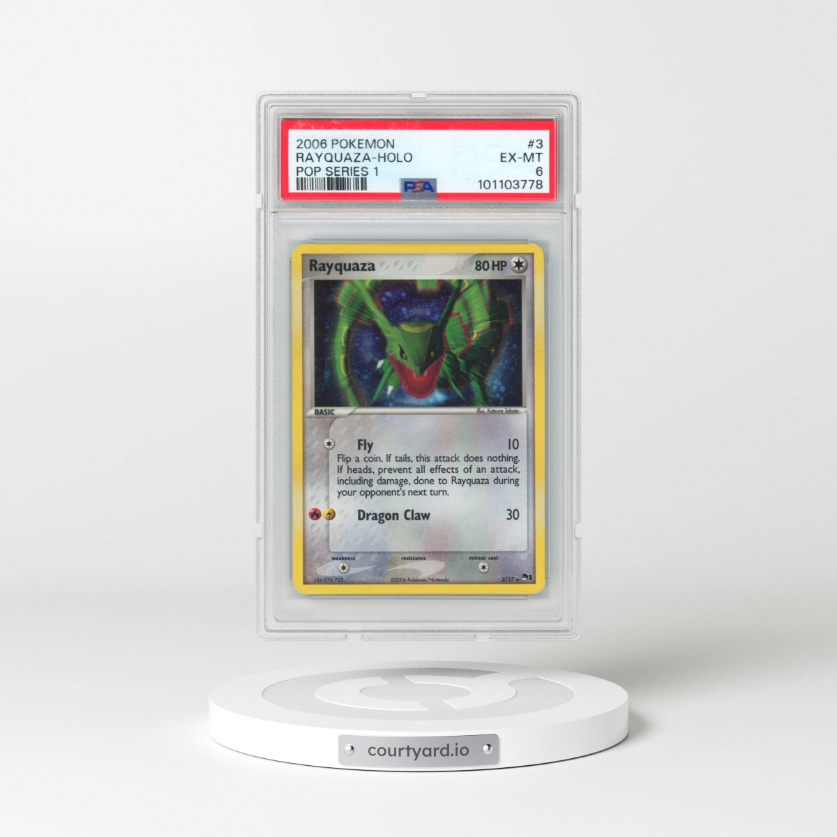 2006 Pokémon Pop Series 1 #3 Rayquaza - Holo (PSA 6 EX-MT)
