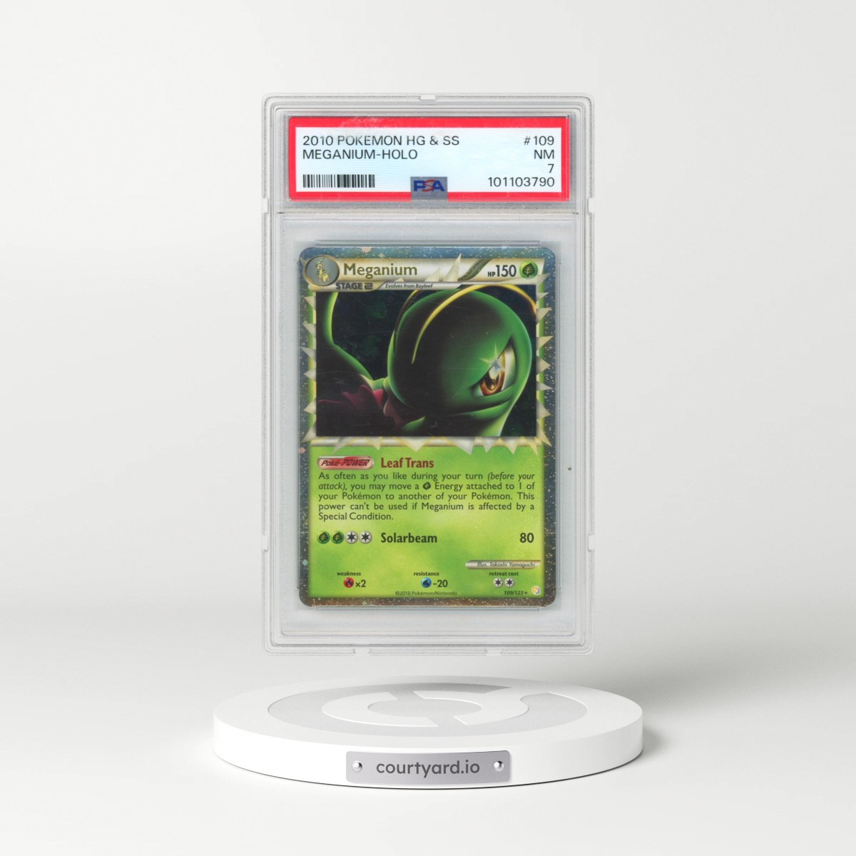 2010 Pokémon Heartgold & Soulsilver #109 Meganium - Holo (PSA 7 NM)