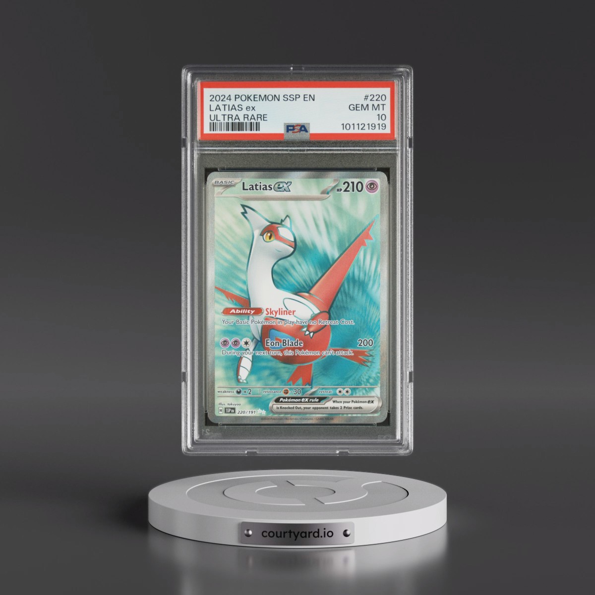 2024 Pokémon Ssp EN-Surging Sparks #220 Latias EX - Holo Ultra Rare (PSA 10 GEM MINT)
