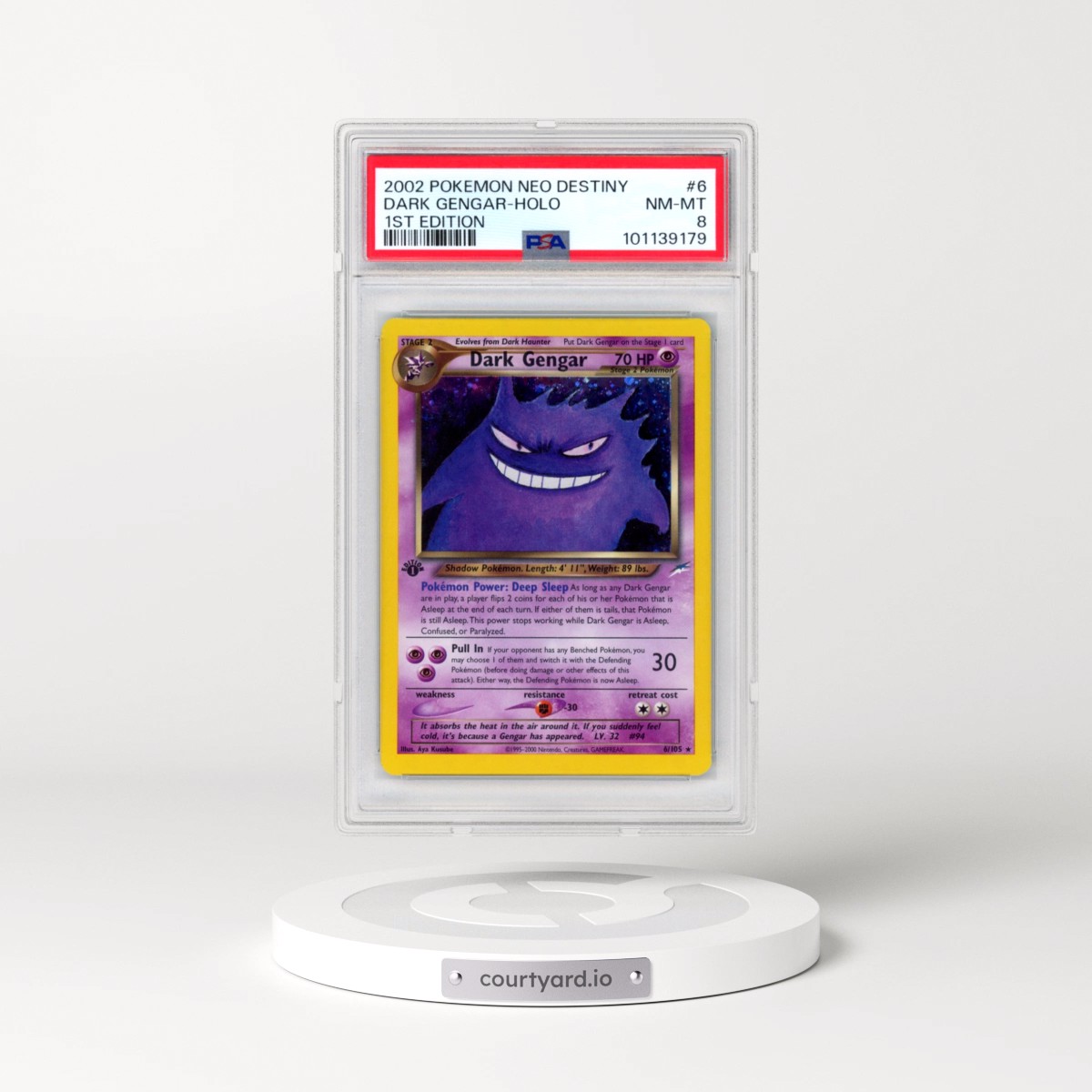 2002 Pokémon Neo Destiny #6 Dark Gengar - 1st Edition Holo (PSA 8 NM-MT)