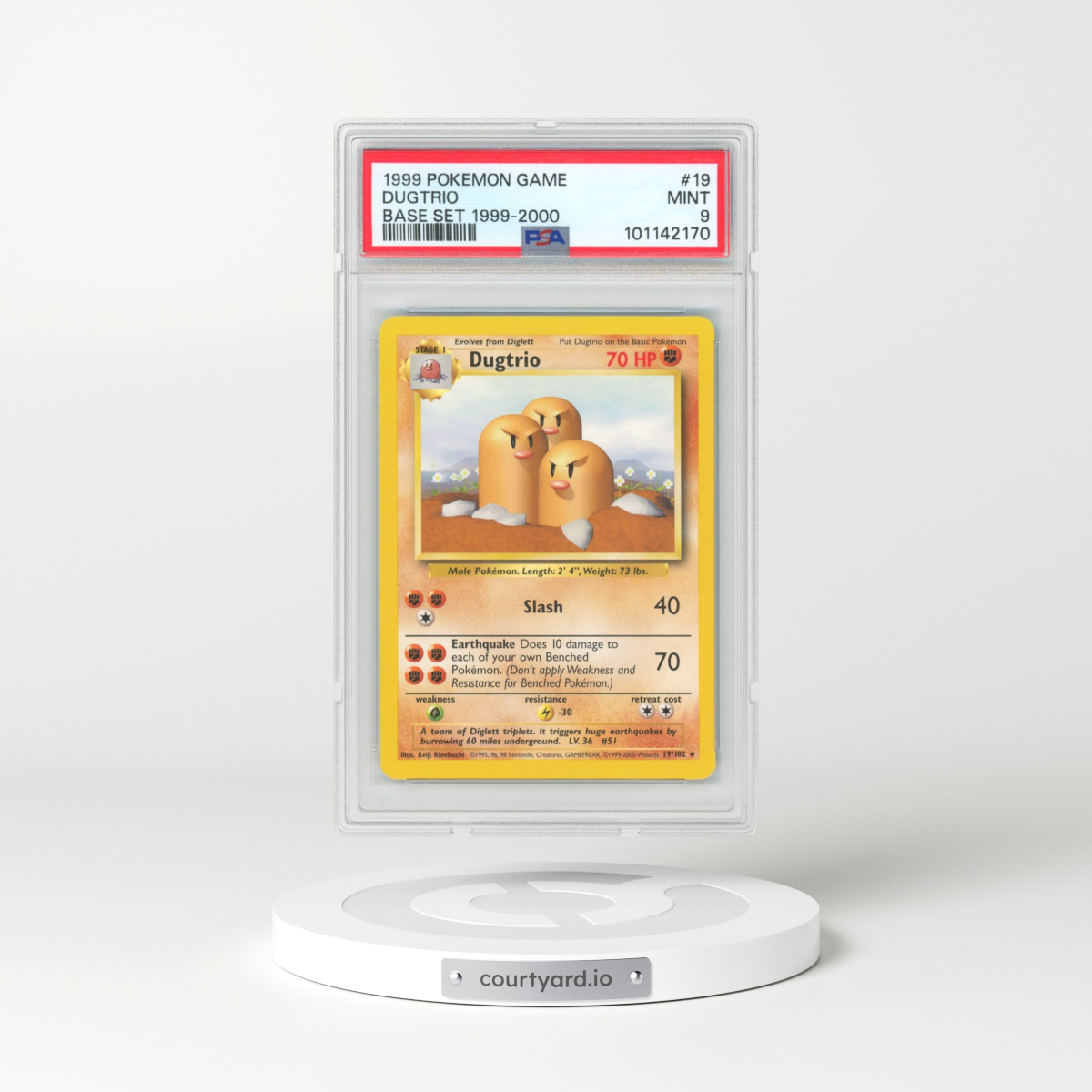 1999 Pokémon Game #19 Dugtrio - Base Set 1999-2000 (PSA 9 MINT)
