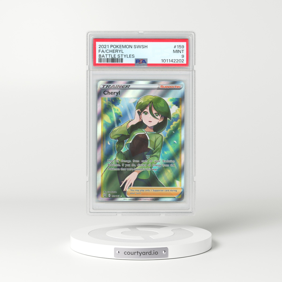 2021 Pokémon Sword & Shield Battle Styles #159 Cheryl - Full Art (PSA 9 MINT)