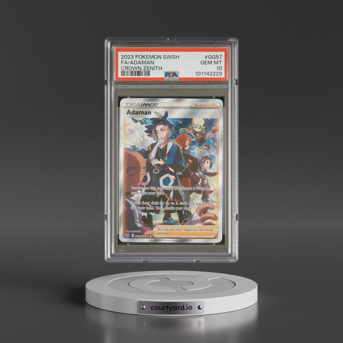 2023 Pokémon Sword and Shield Crown Zenith #GG57 Adaman - Full Art (PSA 10 GEM MINT)
