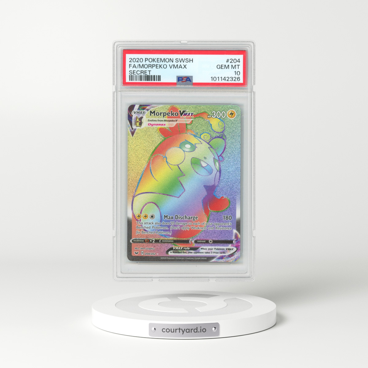 2020 Pokémon Sword & Shield #204 Morpeko Vmax - Full Art Secret (PSA 10 GEM MINT)
