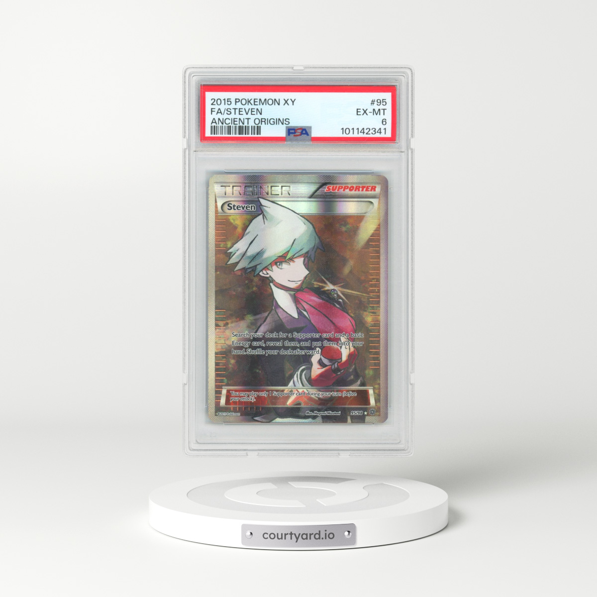 2015 Pokémon XY Ancient Origins #95 Steven - Full Art (PSA 6 EX-MT)
