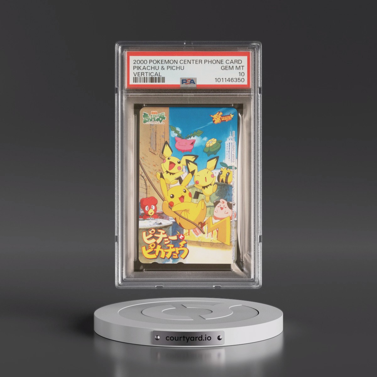 2000 Pokémon Center Phone Card Pikachu & Pichu - Vertical (PSA 10 GEM MINT)
