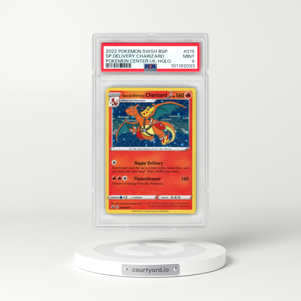 2022 Pokémon Swsh Black Star Promo #075 Special Delivery Charizard - Holo Pokemon Center United Kingdom (PSA 9 MINT)