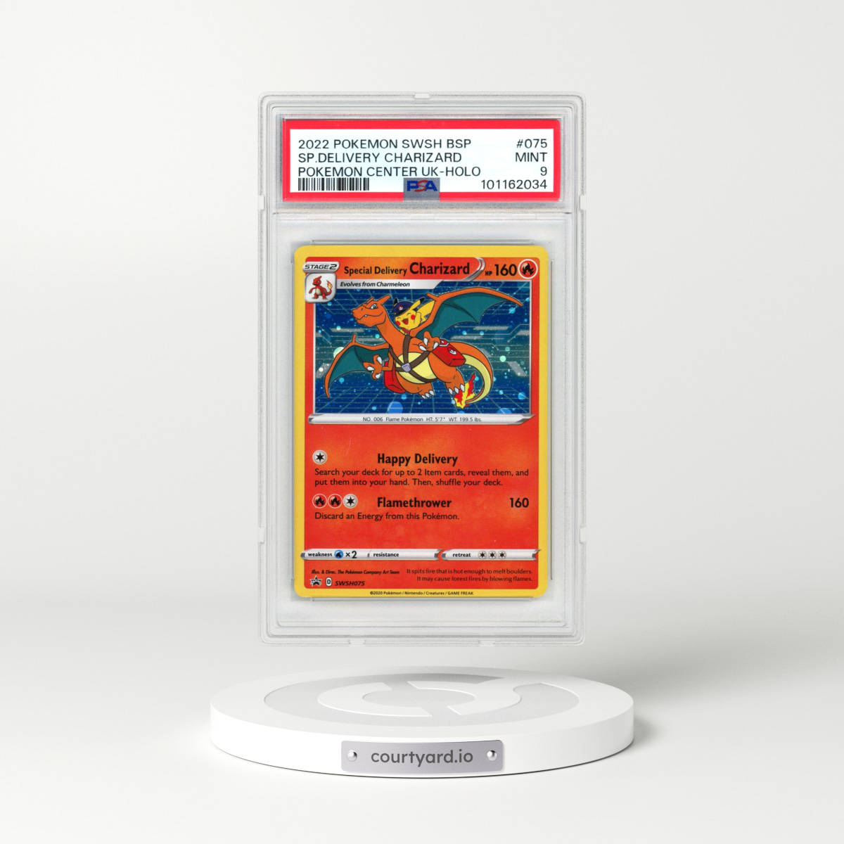 2022 Pokémon Swsh Black Star Promo #075 Special Delivery Charizard - Holo Pokemon Center United Kingdom (PSA 9 MINT)