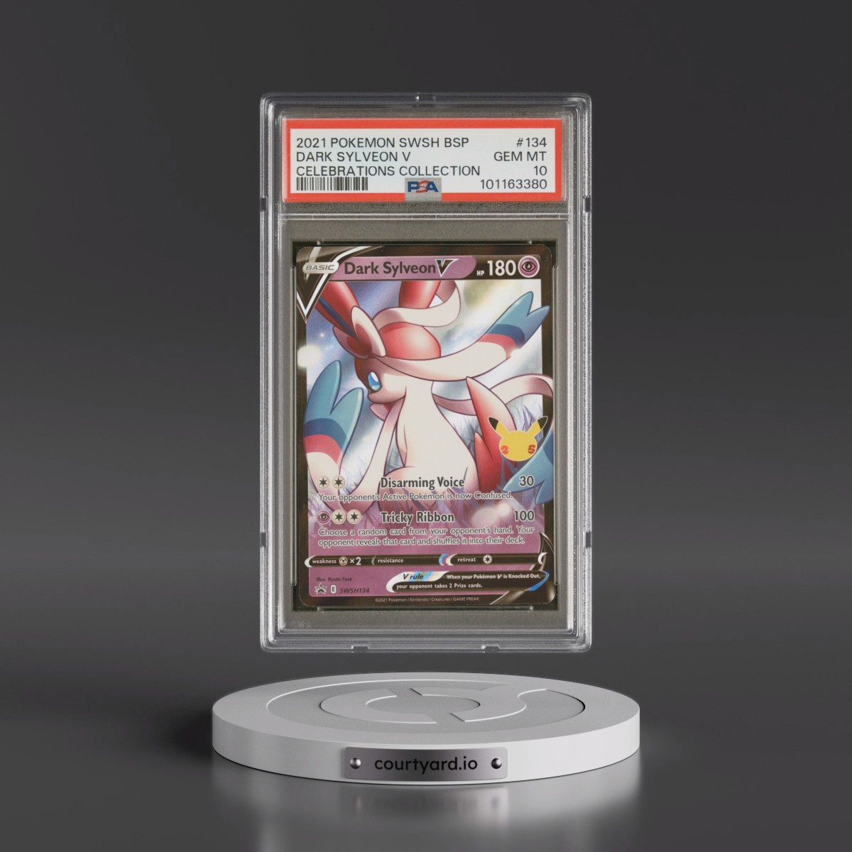 2021 Pokémon Swsh Black Star Promo #134 Dark Sylveon V - Holo Celebrations Collection (PSA 10 GEM MINT)