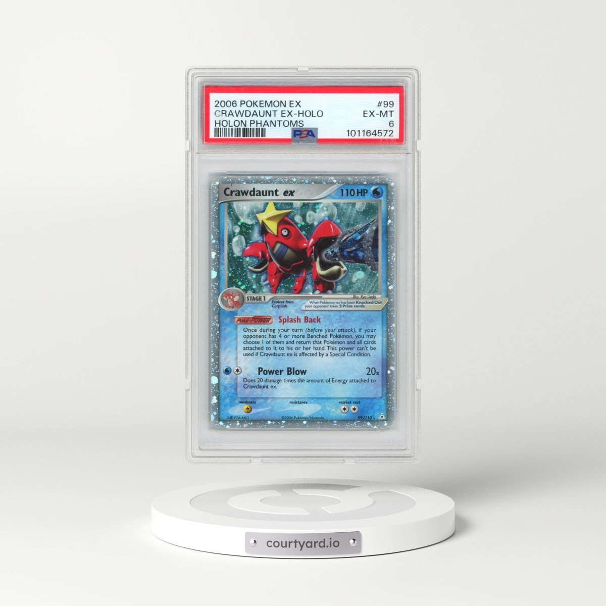 2006 Pokémon EX Holon Phantoms #99 Crawdaunt EX - Holo Holo (PSA 6 EX-MT)
