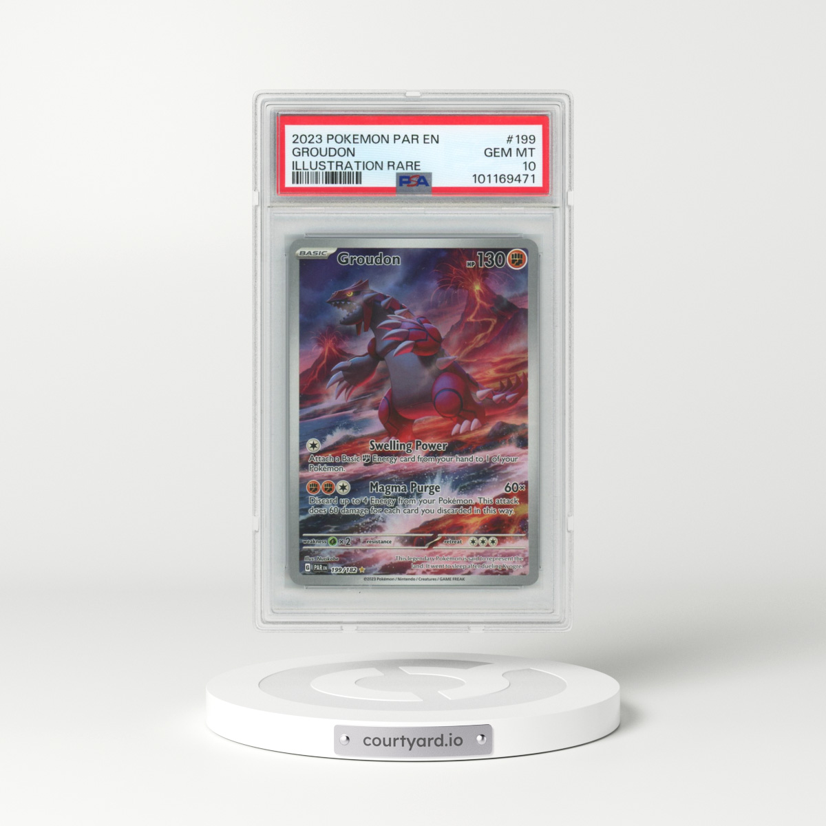 2023 Pokémon Par EN-Paradox Rift #199 Groudon - Illustration Rare (PSA 10 GEM MINT)
