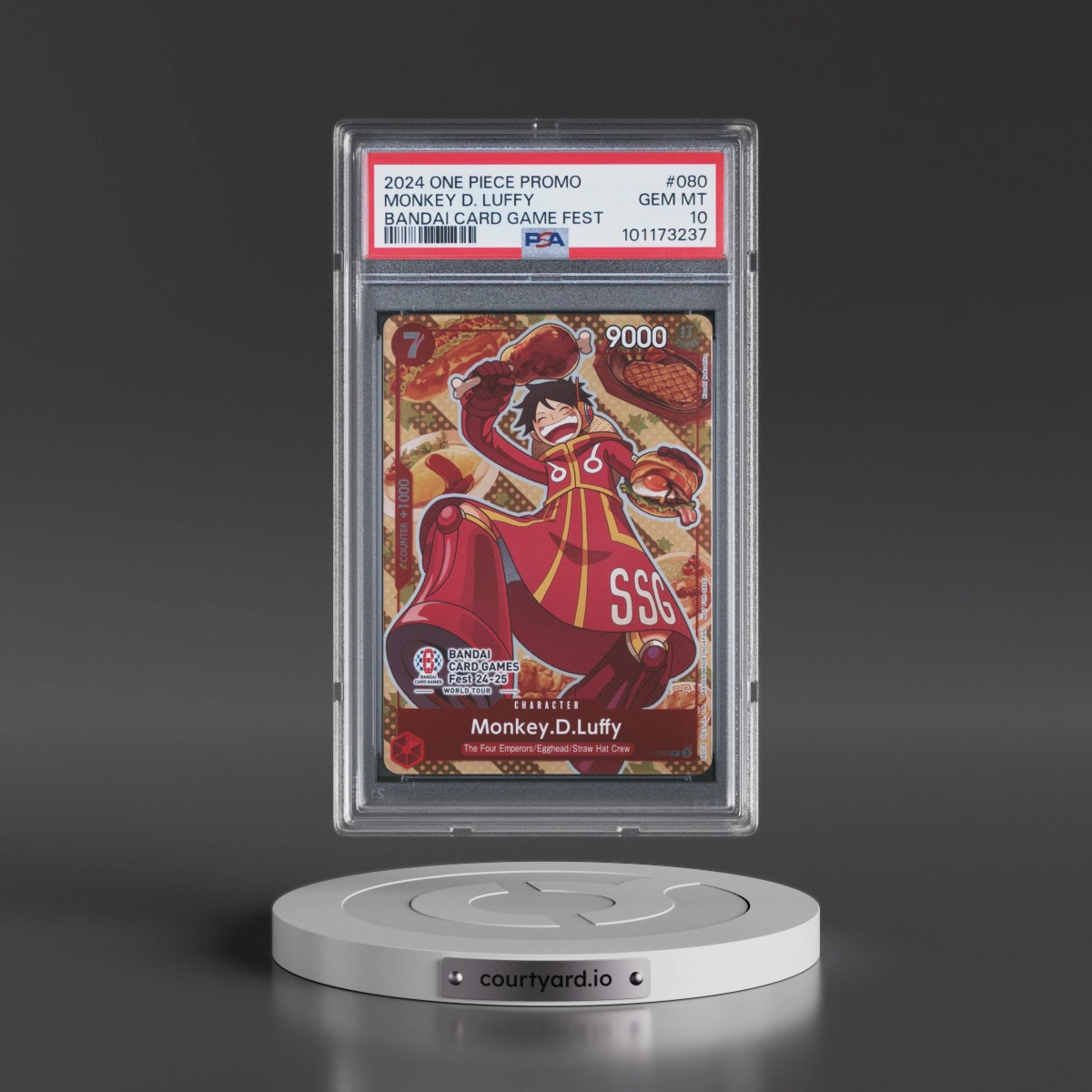 2024 One Piece Promos #080 Monkey D. Luffy - Bandai Card Games Fest (PSA 10 GEM MINT)