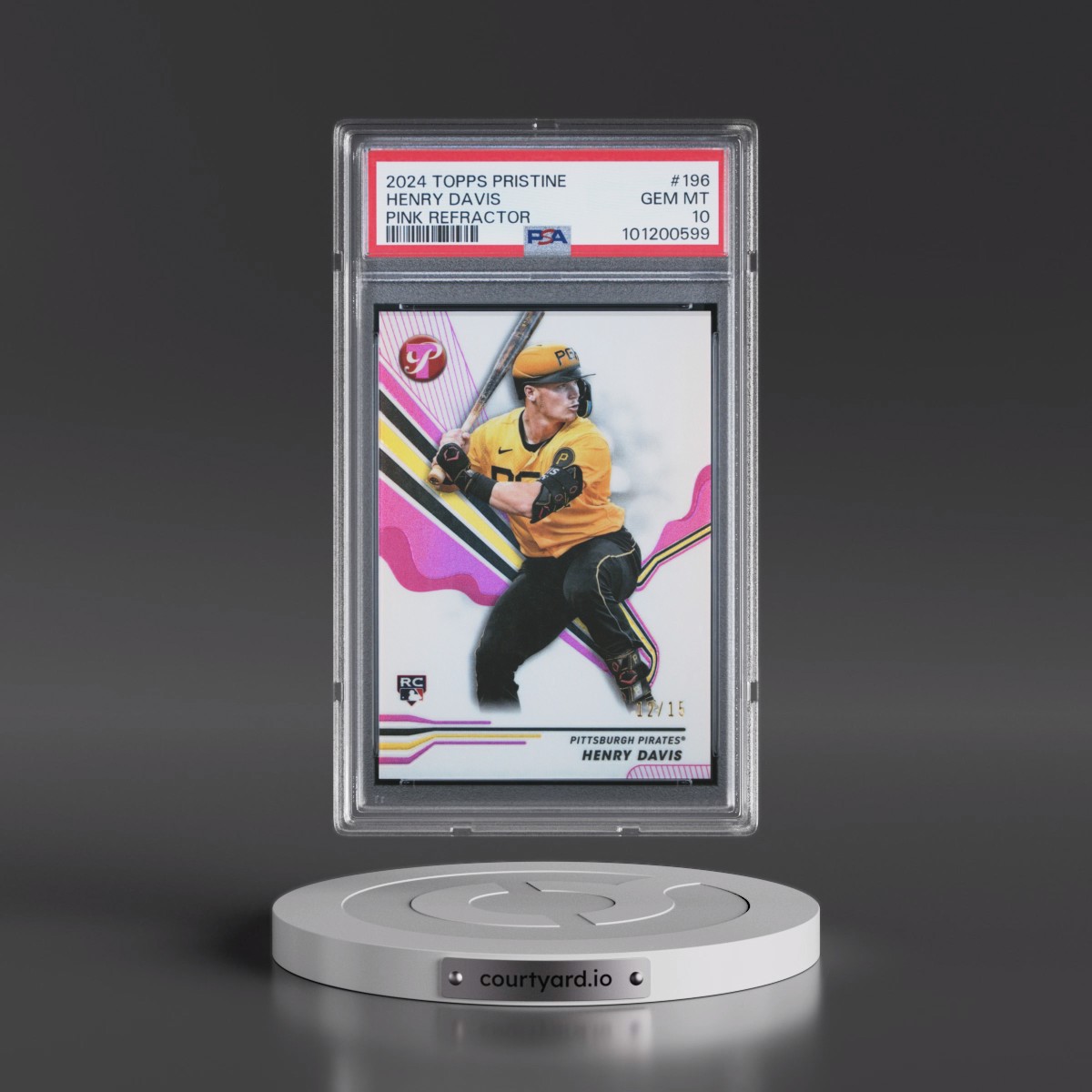 2024 Topps Pristine #196 Henry Davis - Pink Refractor (PSA 10 GEM MINT)