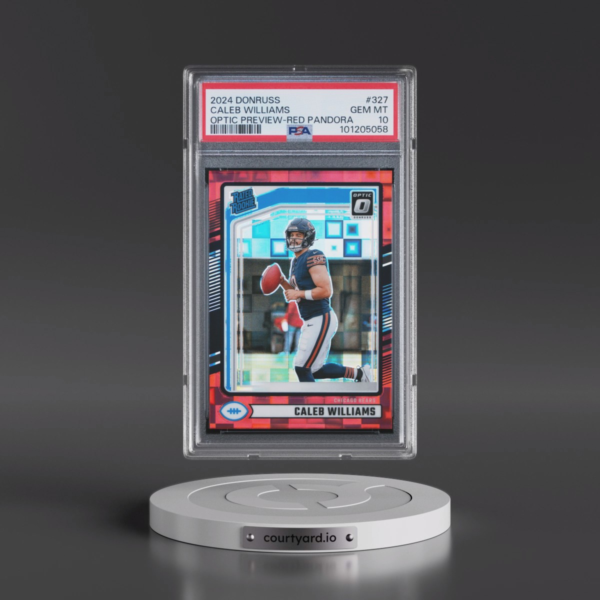 2024 Panini Donruss Caleb Williams - Optic Preview-Red Pandora #327 PSA 10