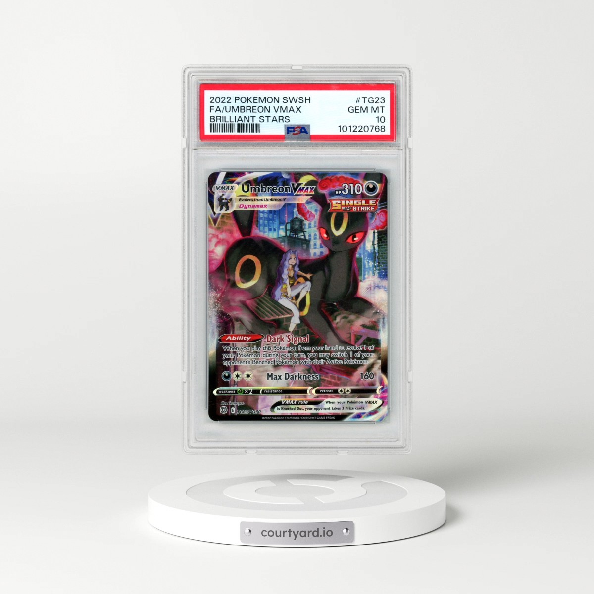2022 Pokémon Sword & Shield Brilliant Stars #TG23 Umbreon Vmax - Full Art (PSA 10 GEM MINT)