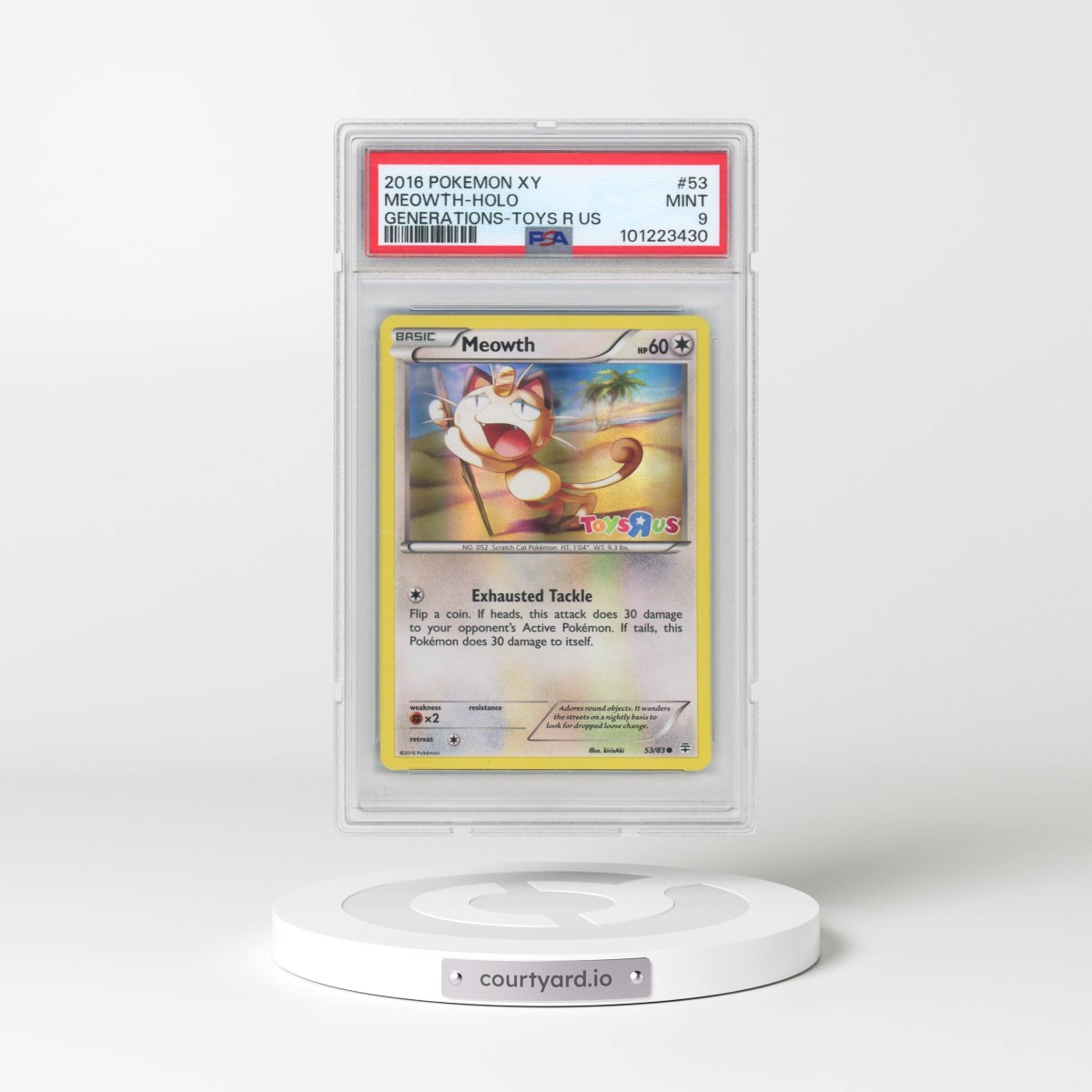 2016 Pokémon XY Generations #53 Meowth - Holo Toys R US (PSA 9 MINT)