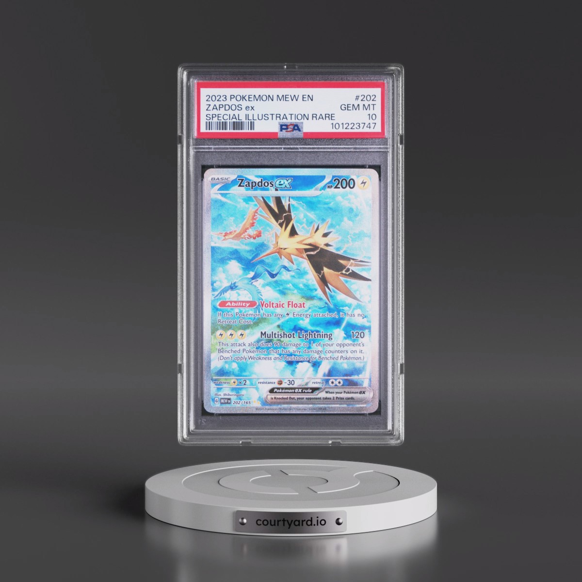 2023 Pokémon Mew EN-151 #202 Zapdos EX - Holo Special Illustration Rare (PSA 10 GEM MINT)
