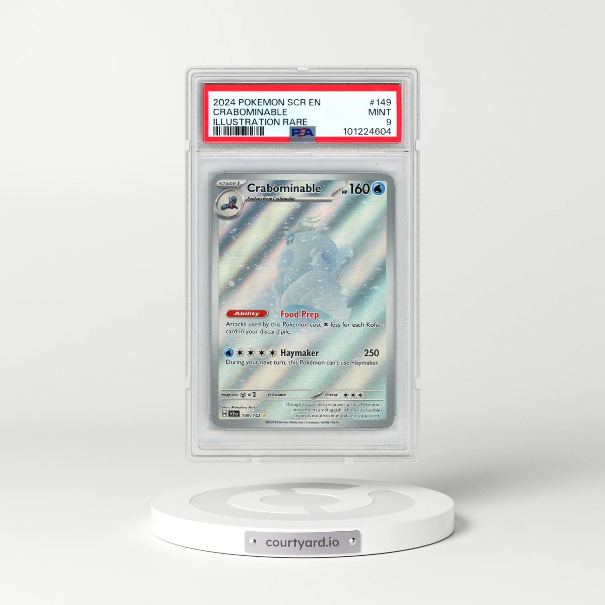 2024 Pokémon Scr EN-Stellar Crown #149 Crabominable - Illustration Rare (PSA 9 MINT)