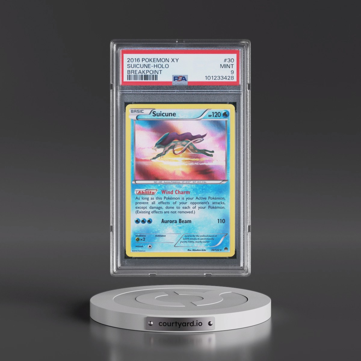 2016 Pokémon XY Breakpoint #30 Suicune - Holo (PSA 9 MINT)