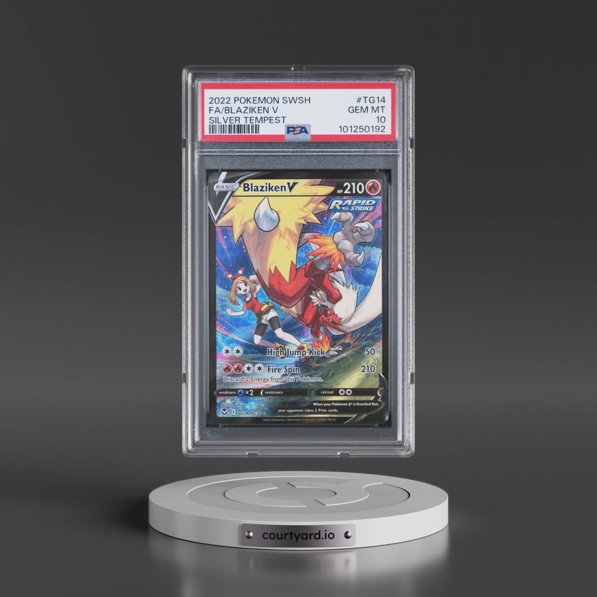 2022 Pokémon Sword & Shield Silver Tempest #TG14 Blaziken V - Holo Full Art (PSA 10 GEM MINT)