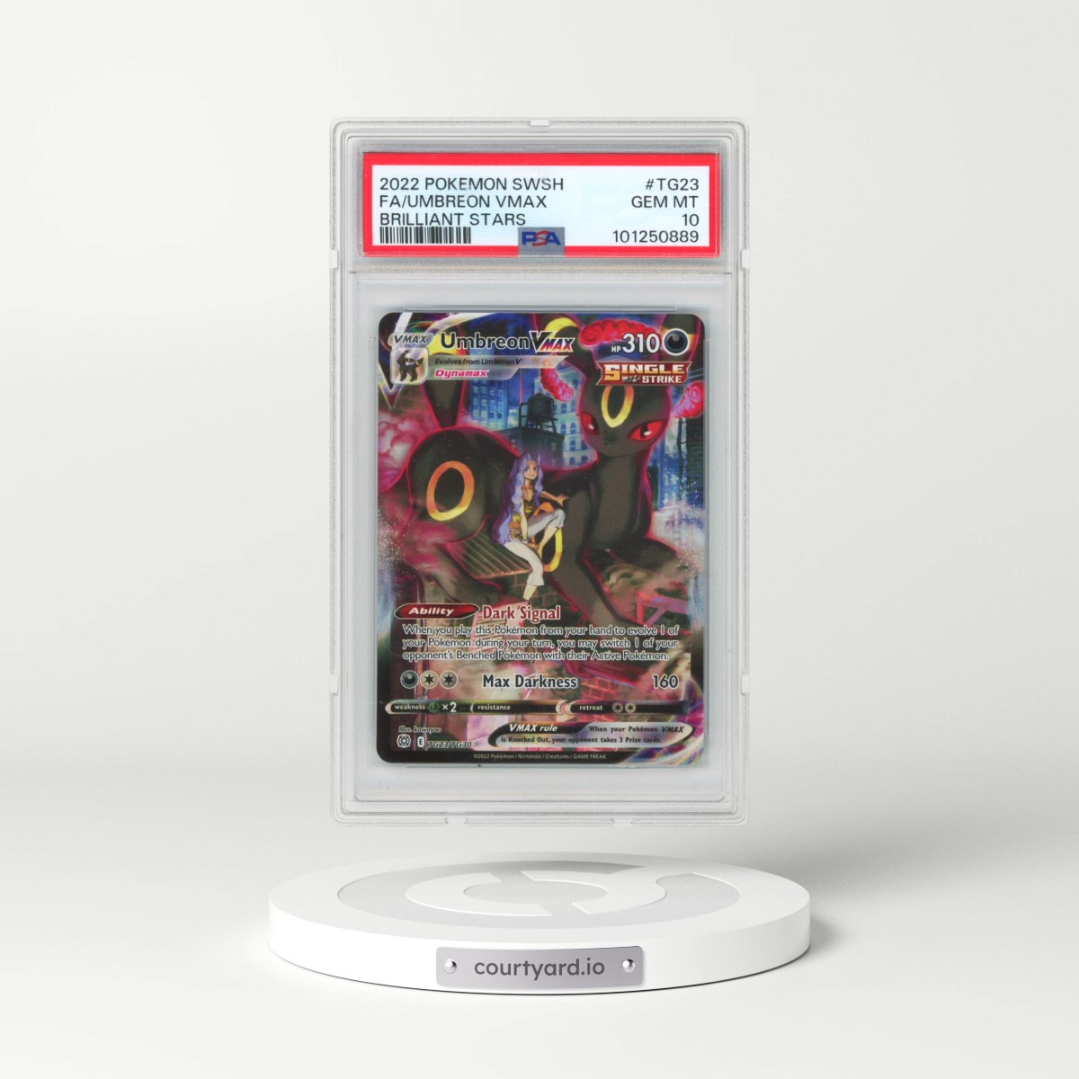 2022 Pokémon Sword & Shield Brilliant Stars #TG23 Umbreon Vmax - Full Art (PSA 10 GEM MINT)