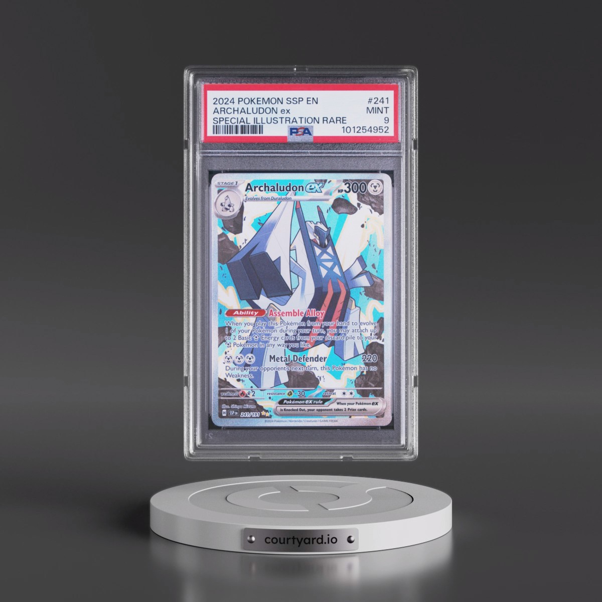 2024 Pokémon Ssp EN-Surging Sparks #241 Archaludon EX - Holo Special Illustration Rare (PSA 9 MINT)