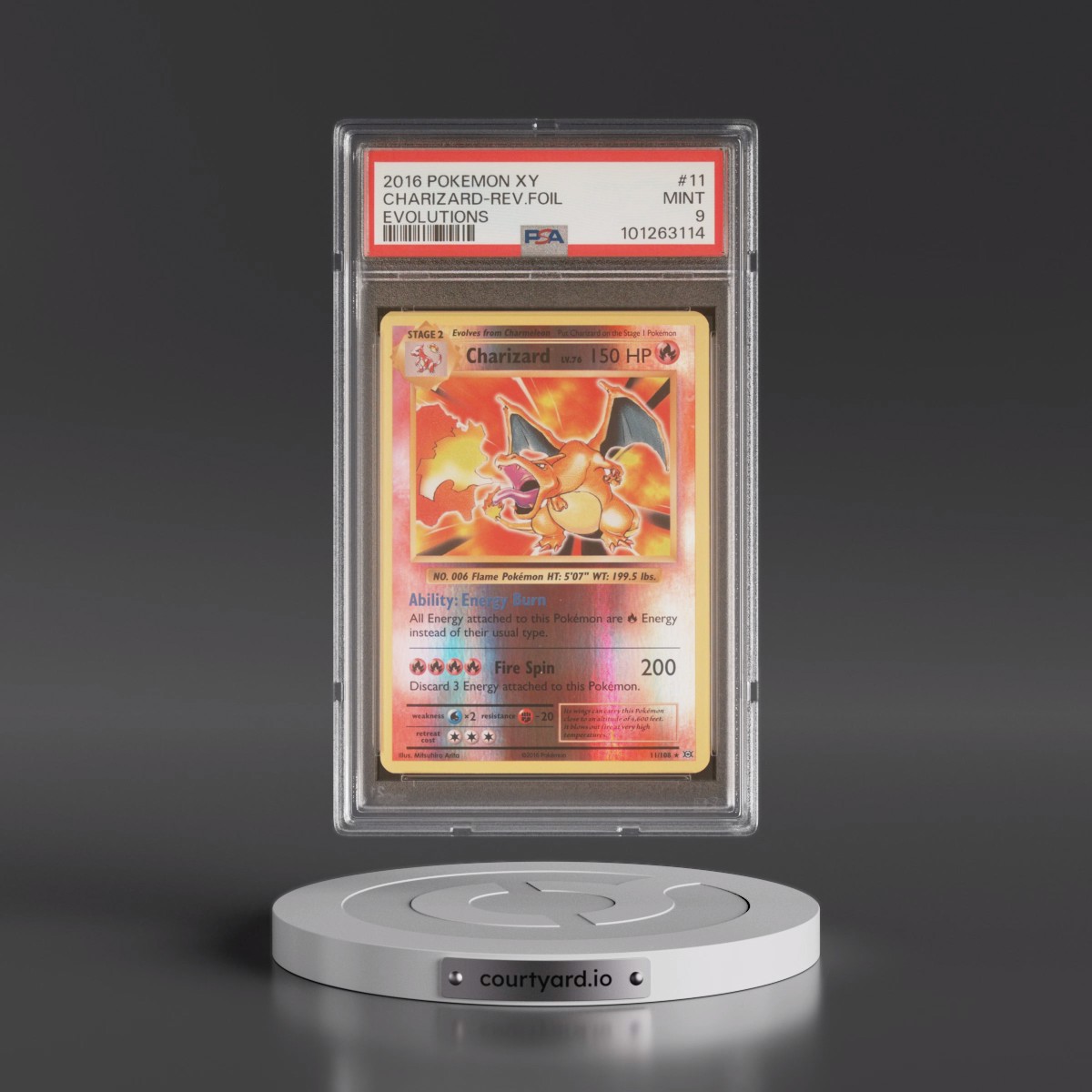 2016 Pokémon XY Evolutions #11 Charizard - Reverse Foil (PSA 9 MINT)
