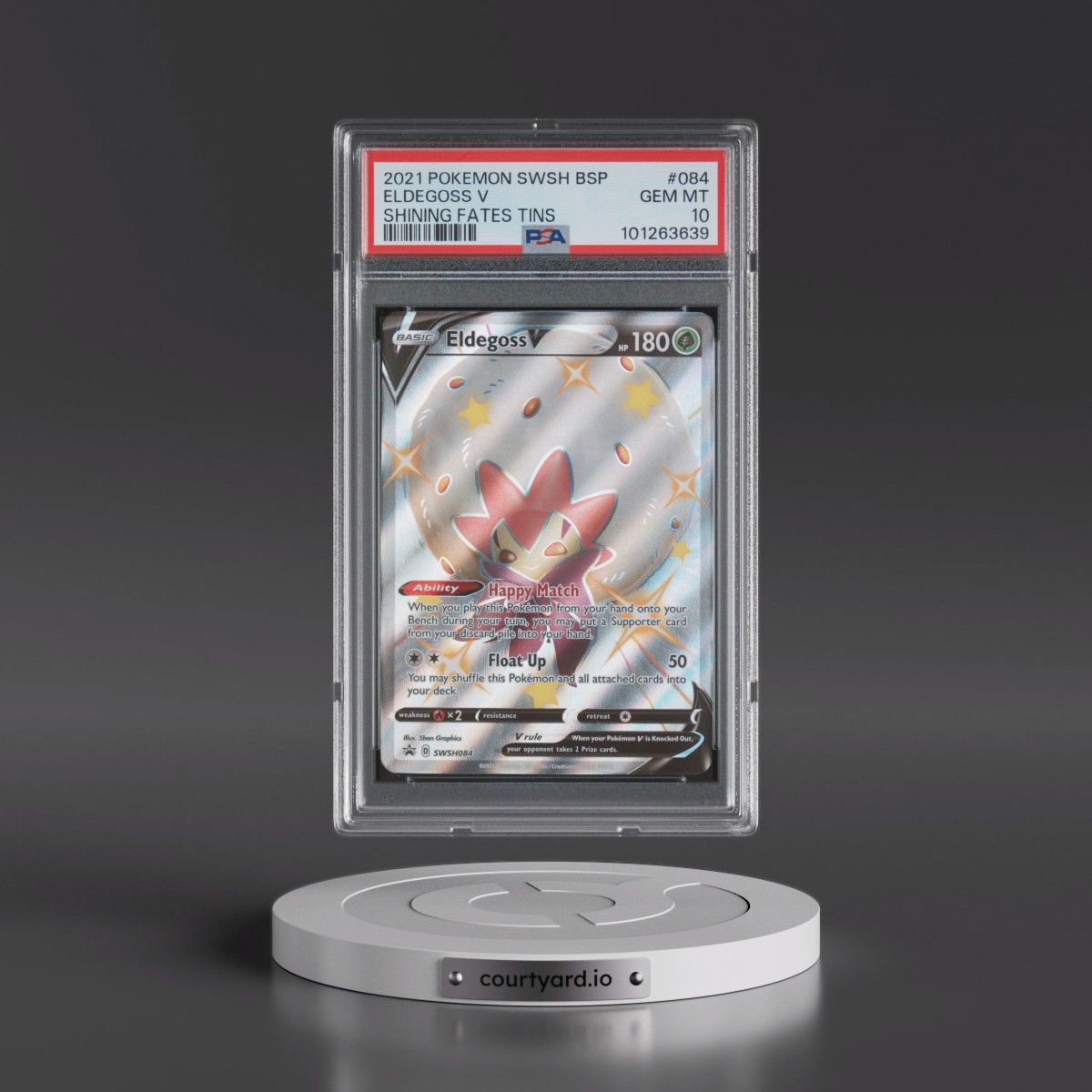 2021 Pokémon Swsh Black Star Promo #084 Eldegoss V - Holo Shining Fates Tins (PSA 10 GEM MINT)