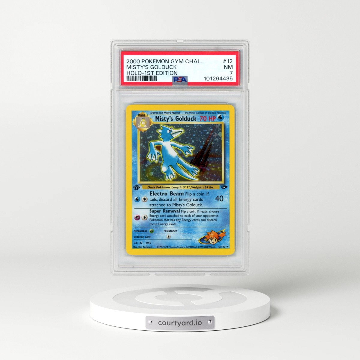 2000 Pokémon Gym Challenge #12 Misty's Golduck - 1st Edition Holo (PSA 7 NM)