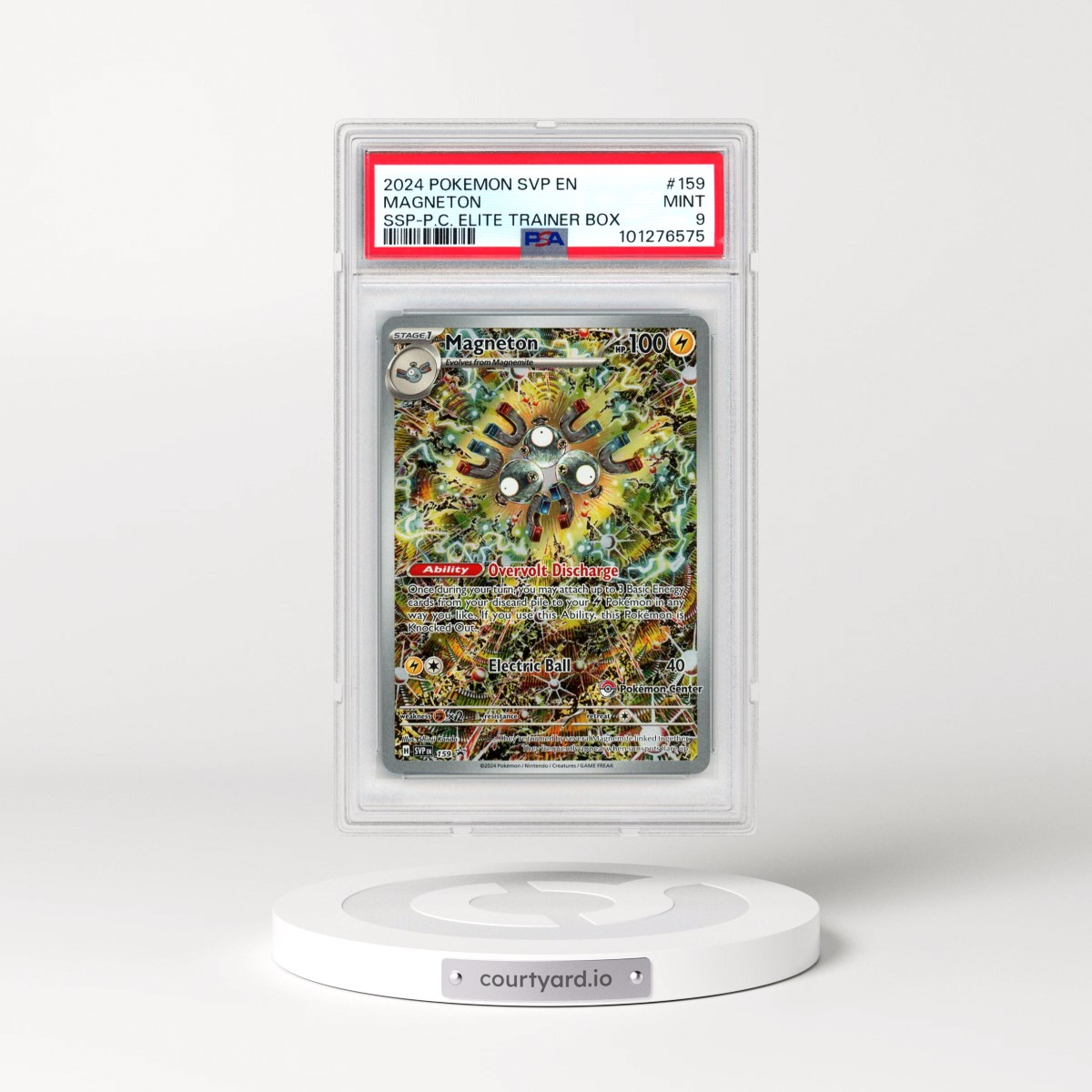 2024 Pokémon Svp EN-SV Black Star Promo #159 Magneton - Surging Sparks Pokemon Center Elite Trainer Box (PSA 9 MINT)