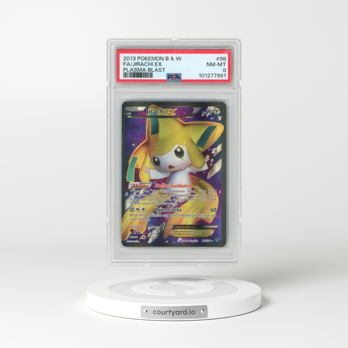 2013 Pokémon Black & White Plasma Blast #98 Jirachi EX - Holo Full Art (PSA 8 NM-MT)