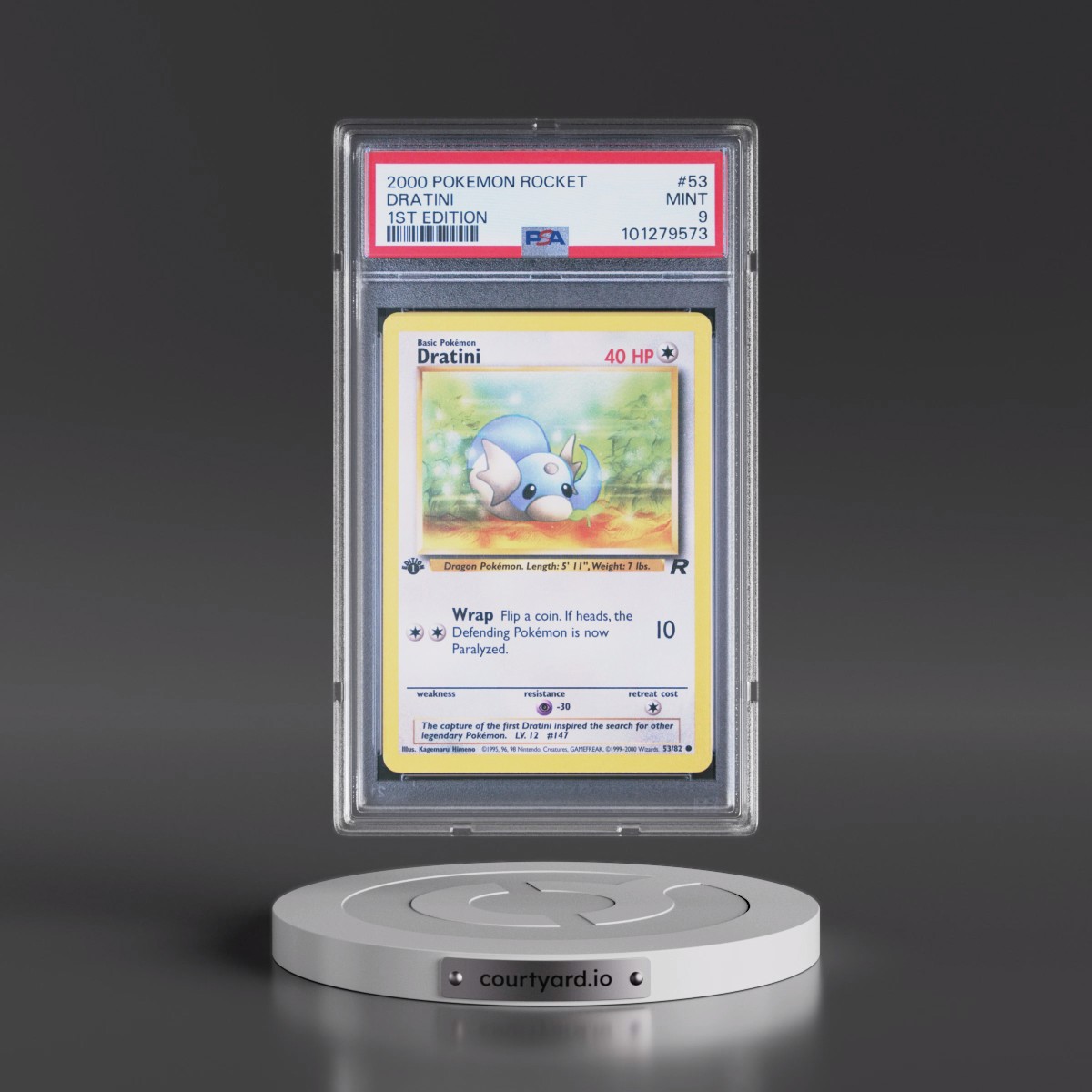 2000 Pokémon Rocket #53 Dratini - 1st Edition (PSA 9 MINT)