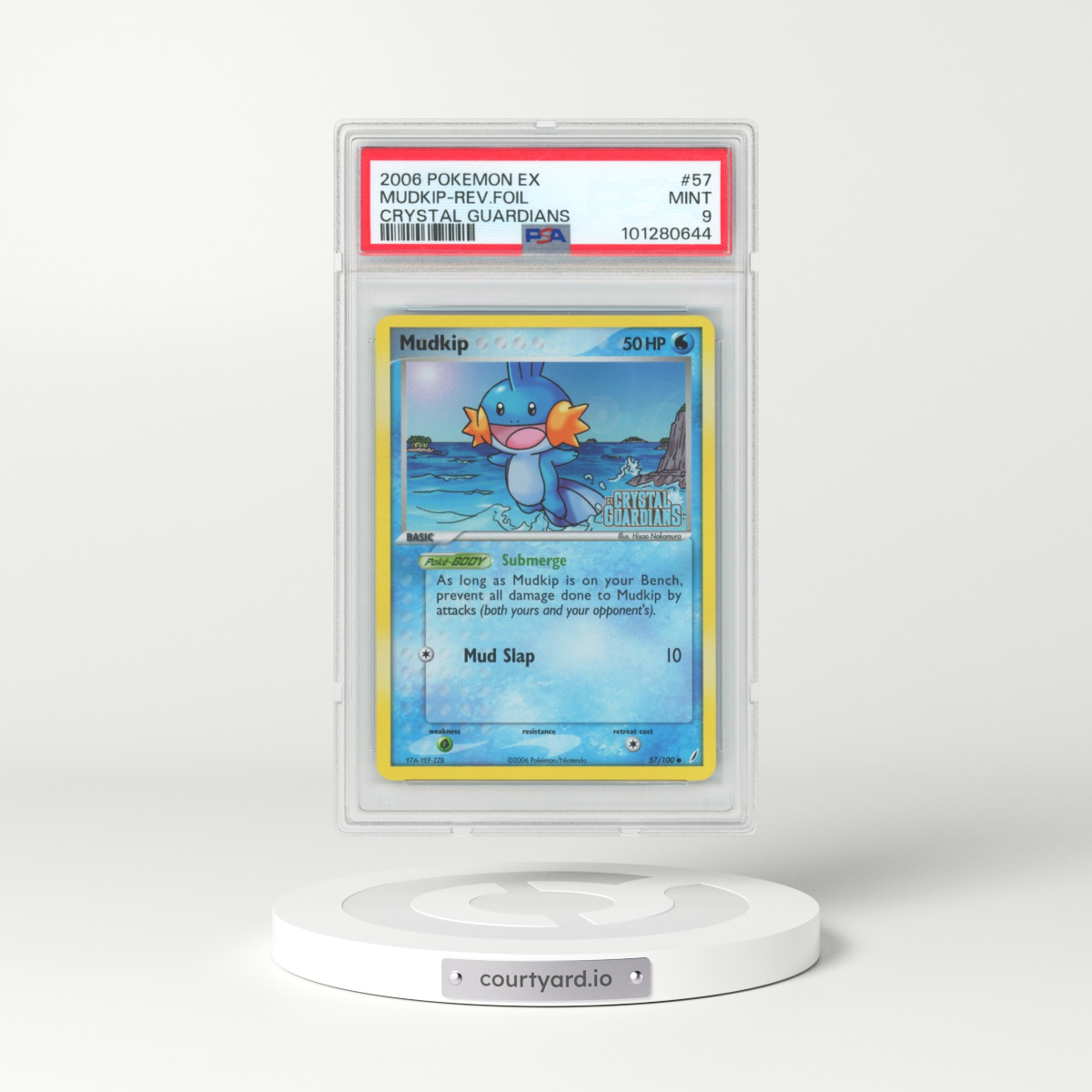 2006 Pokémon EX Crystal Guardians #57 Mudkip - Reverse Foil (PSA 9 MINT)
