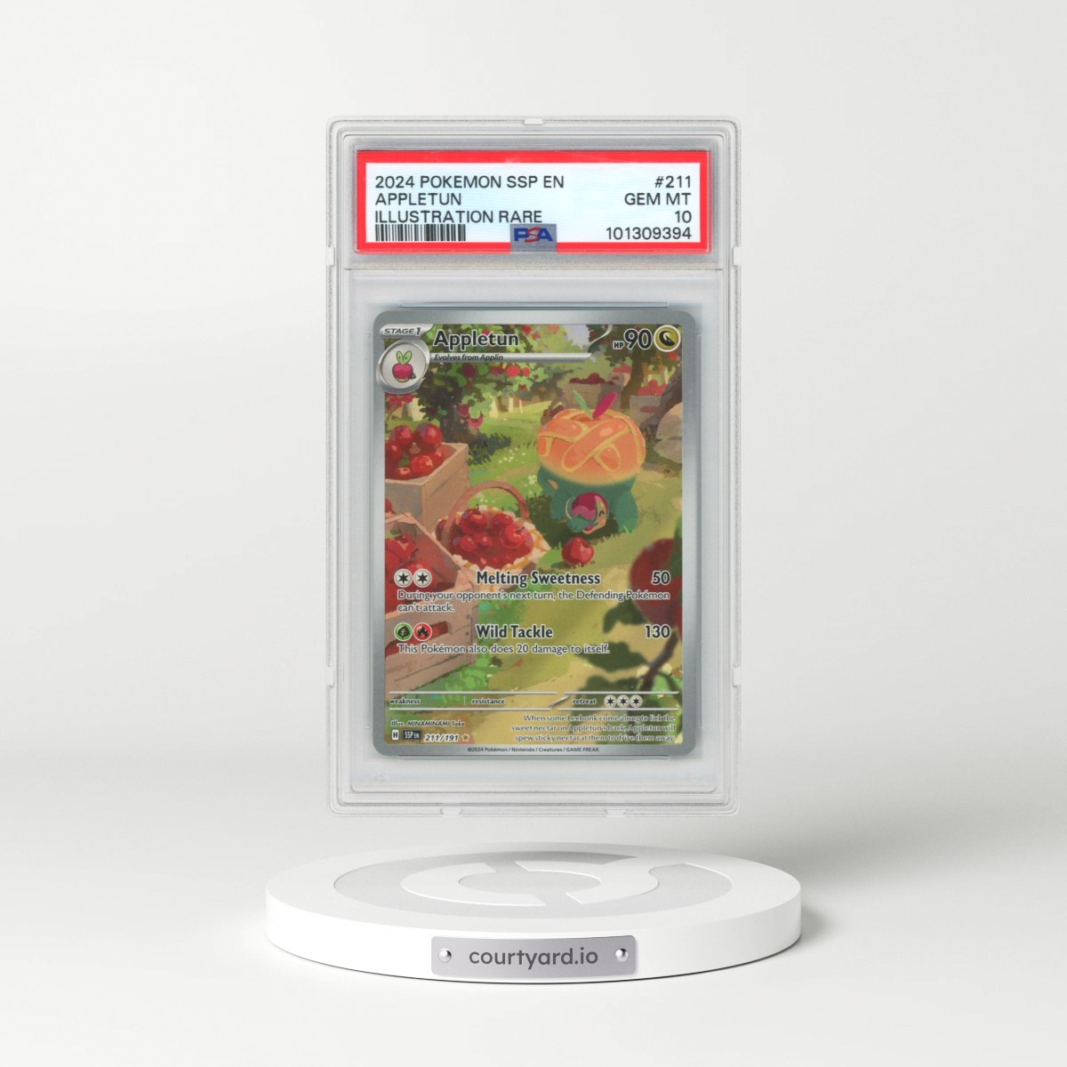 2024 Pokémon Ssp EN-Surging Sparks #211 Appletun - Illustration Rare (PSA 10 GEM MINT)
