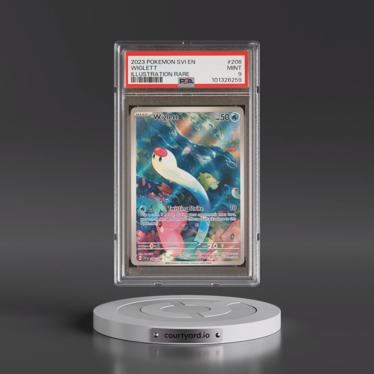 2023 Pokémon Svi EN-Scarlet & Violet #206 Wiglett - Illustration Rare (PSA 9 MINT)