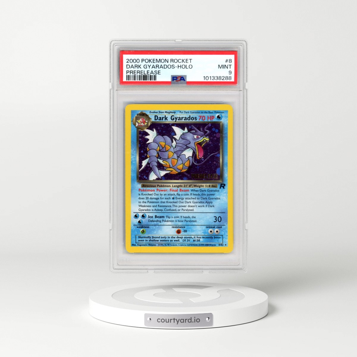2000 Pokémon Rocket #8 Dark Gyarados - Holo Prerelease (PSA 9 MINT)