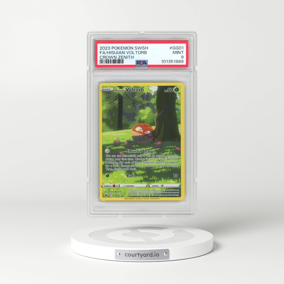 2023 Pokémon Sword and Shield Crown Zenith #GG01 Hisuian Voltorb - Full Art (PSA 9 MINT)