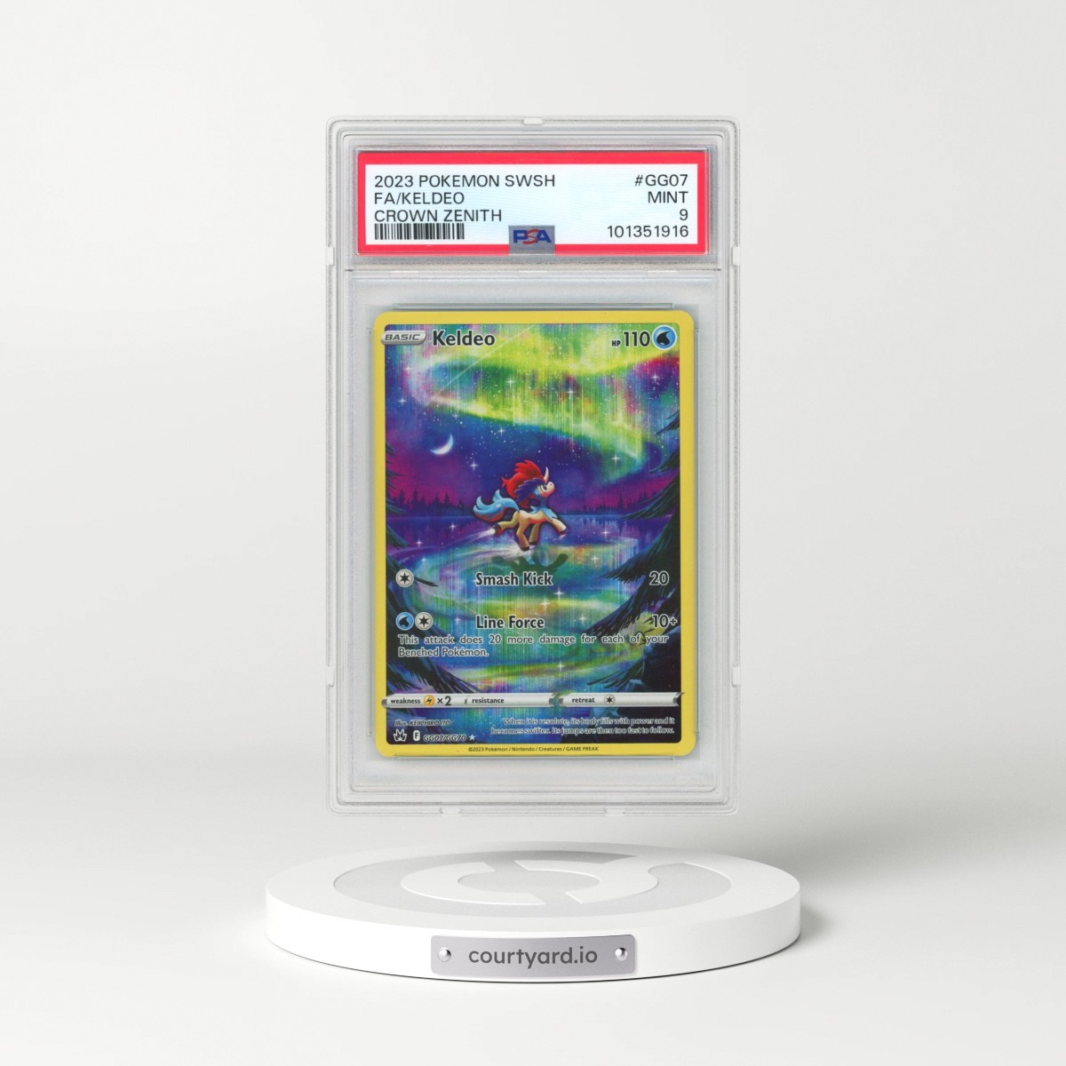 2023 Pokémon Sword and Shield Crown Zenith #GG07 Keldeo - Full Art (PSA 9 MINT)