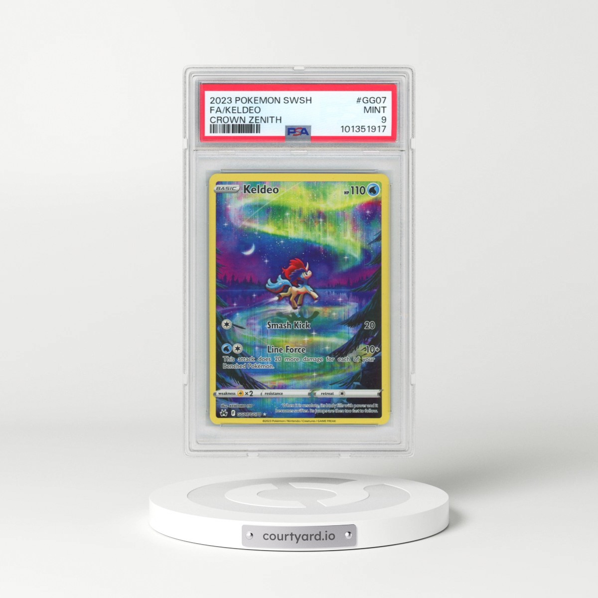 2023 Pokémon Sword and Shield Crown Zenith #GG07 Keldeo - Full Art (PSA 9 MINT)