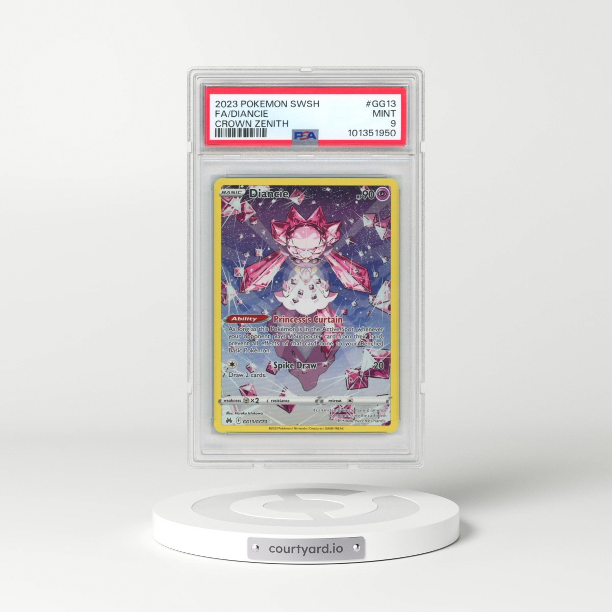 2023 Pokémon Sword and Shield Crown Zenith #GG13 Diancie - Full Art (PSA 9 MINT)