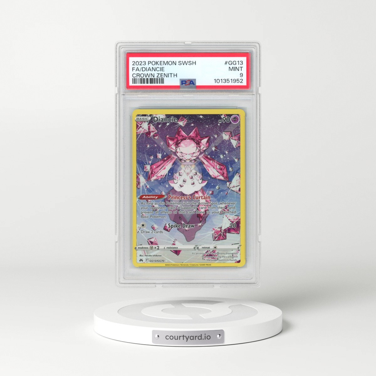 2023 Pokémon Sword and Shield Crown Zenith #GG13 Diancie - Full Art (PSA 9 MINT)