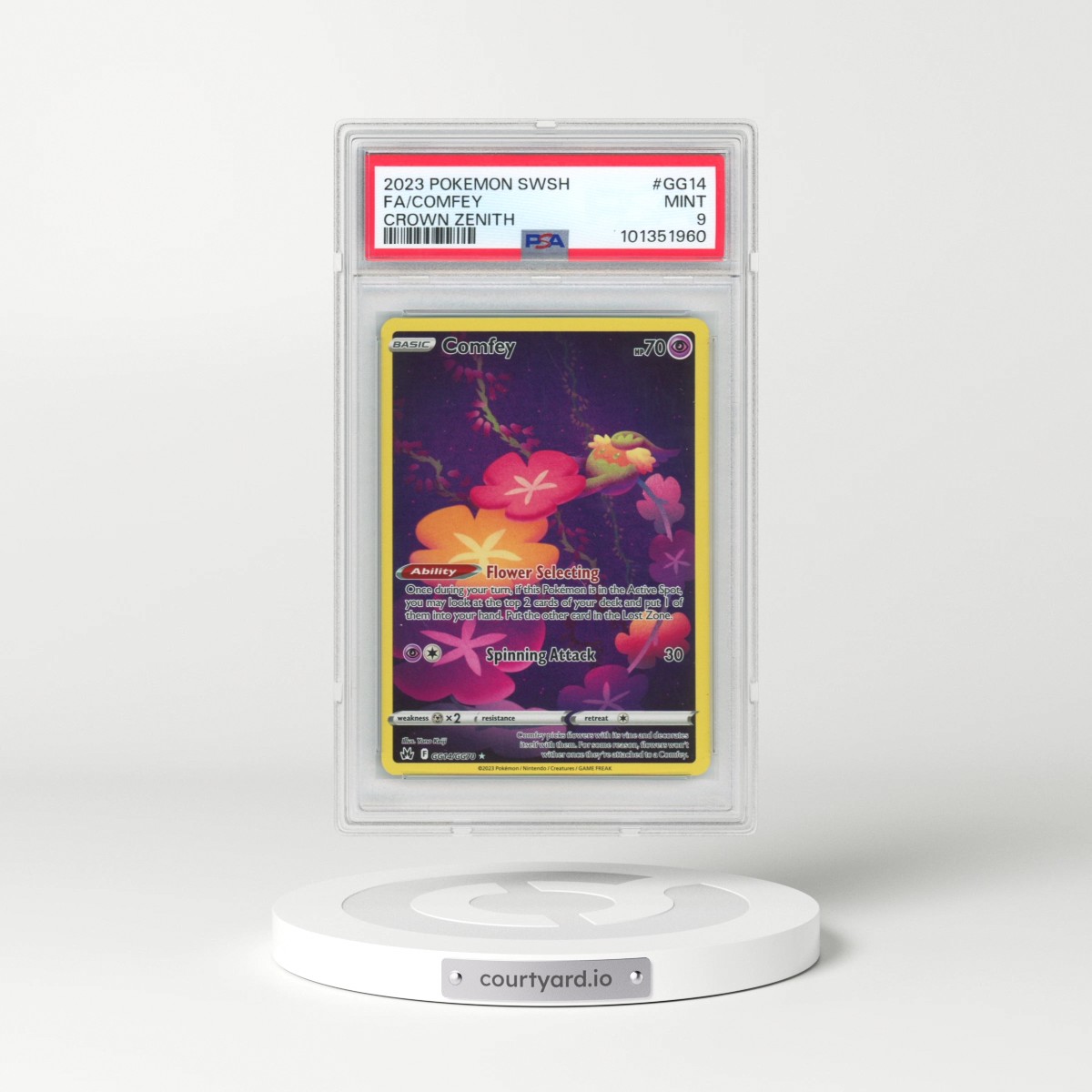 2023 Pokémon Sword and Shield Crown Zenith #GG14 Comfey - Full Art (PSA 9 MINT)