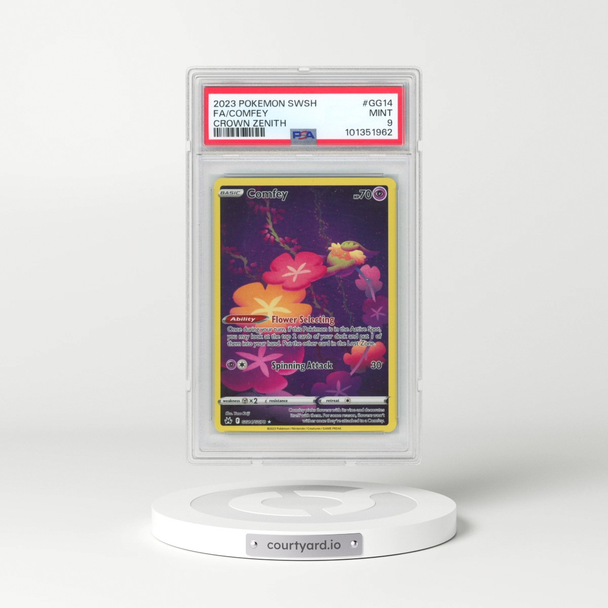 2023 Pokémon Sword and Shield Crown Zenith #GG14 Comfey - Full Art (PSA 9 MINT)