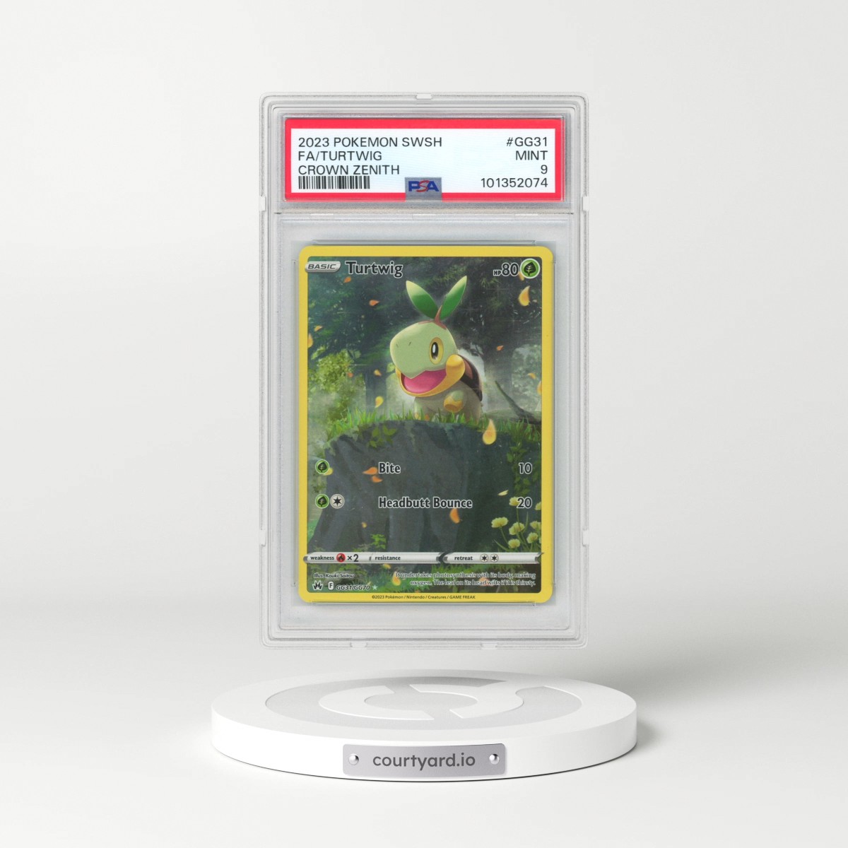 2023 Pokémon Sword and Shield Crown Zenith #GG31 Turtwig - Full Art (PSA 9 MINT)